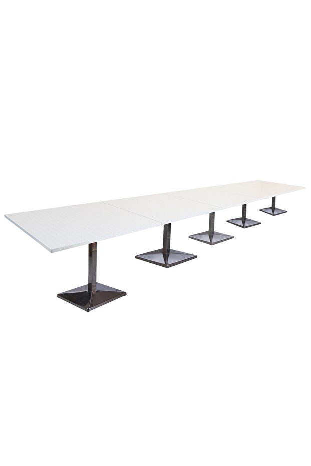 Barra 500PE-600 Modern 20-Seater Square Pantry Table (White, 600cm)