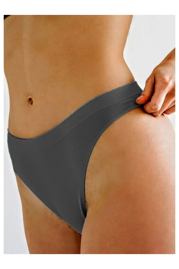Navelli Model Seamless String Kıl Dikişli Yumuşak İz Yapmaz String Model Külot Koyu Gri  Renk - 4