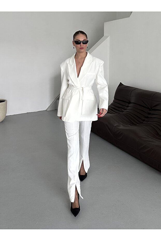 White Kampal Jacket Pants Set - 912068