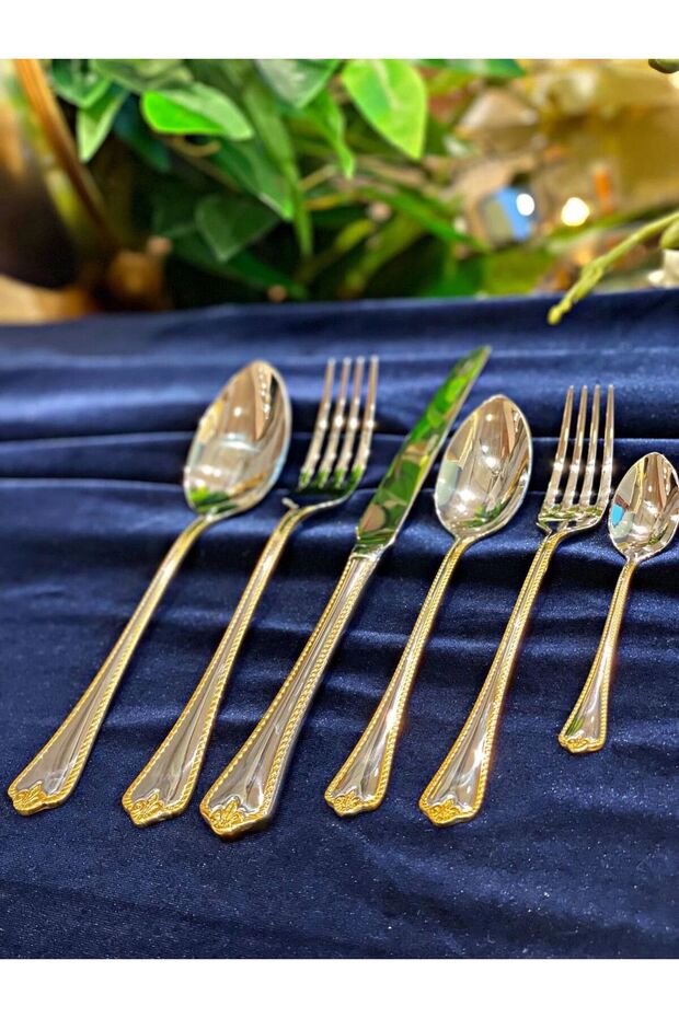 Gold Plain 72 Pieces - River Fulya Spoon Mice Set