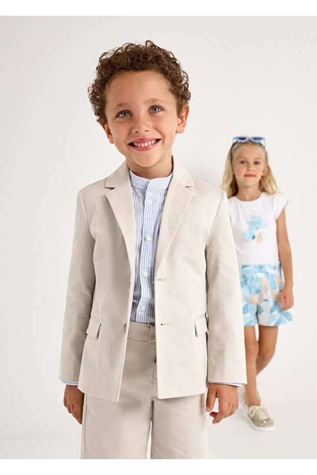 Boy's Blazer Jacket Beige - 1