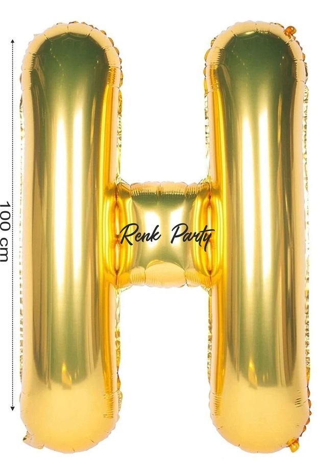 Foil Balloon Letter H Helium Balloon 100 cm Gold Color - Letter H Balloon - Letter Foil Balloon - 40 Inch