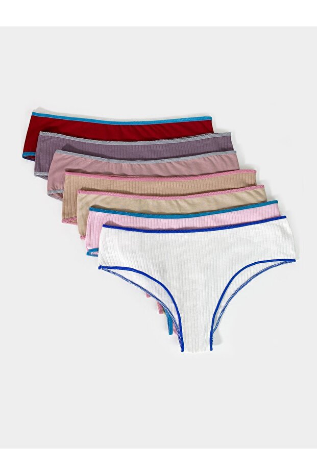 Women's Cotton Lycra Brazilian Panties 7-Pack