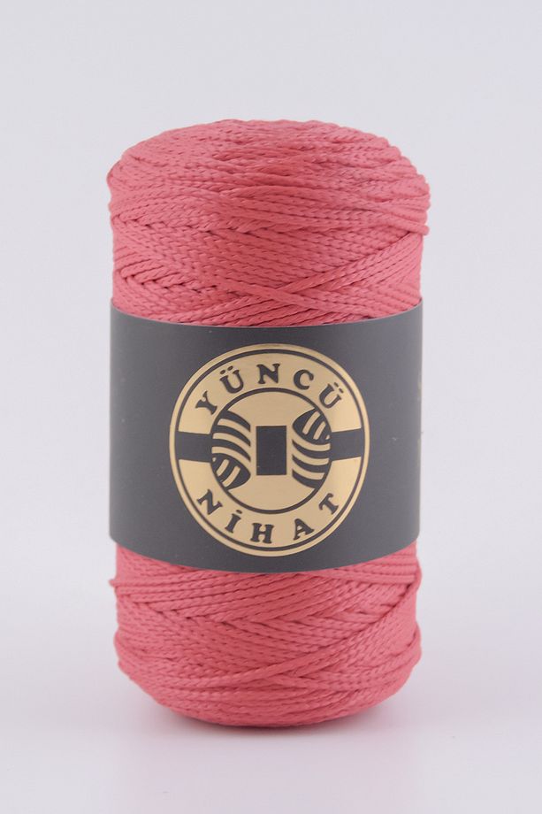 200 gr - 200 Mt - 2.5 Mm KIRMIZI (015) Polyester Makrome Ipi Çanta Ipi Supla Ipi Örgü Ipi - 3