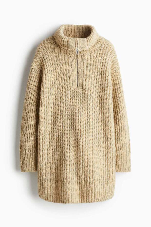 Zip-top rib-knit dress