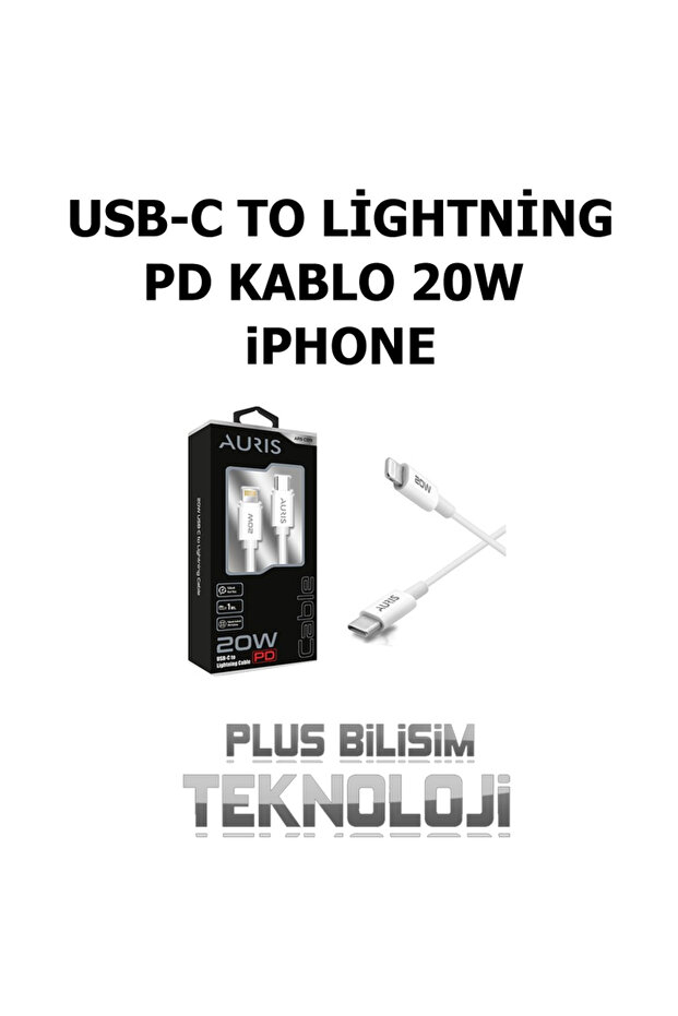 USB C to Lightning iPhone Şarj Kablosu 20W PD Hızlı 1 Metre Plus Bilişim - 1