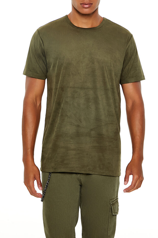 Basic Bisiklet Yaka Tişört - 4