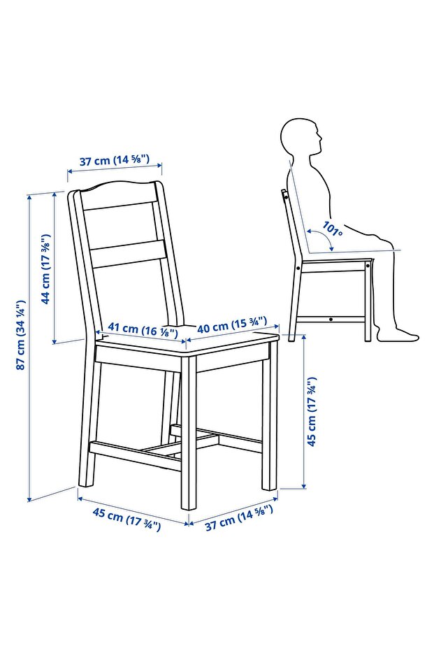 ahşap sandalye, beyaz - 4