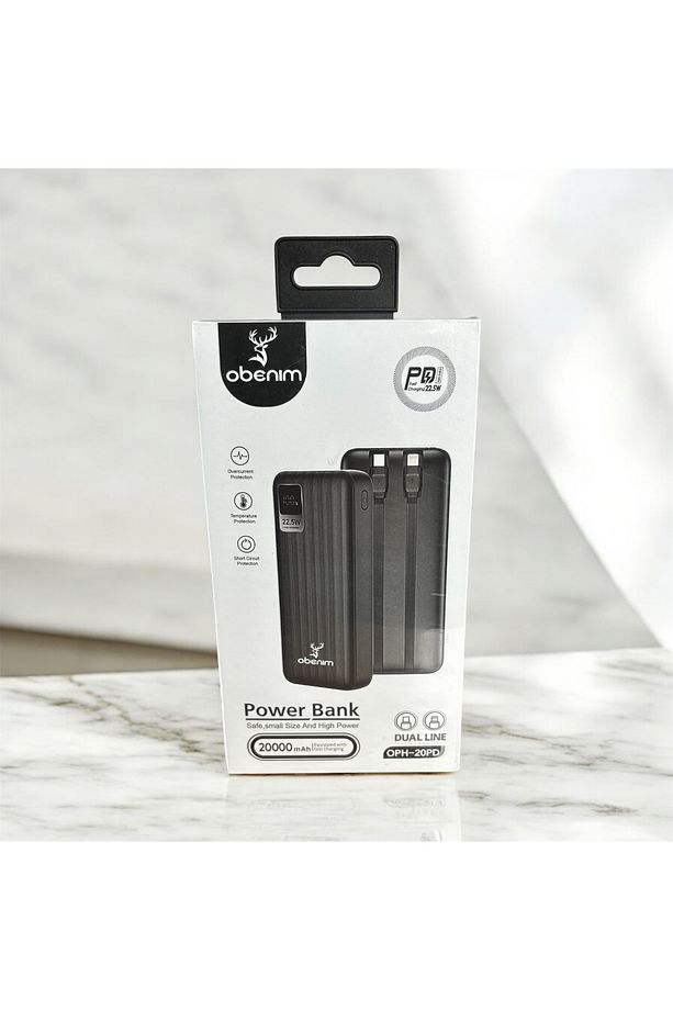 20000 mAh 22.5W PD Hızlı Şarj Powerbank – Dahili Kablolu & Çift Çıkışlı - 2