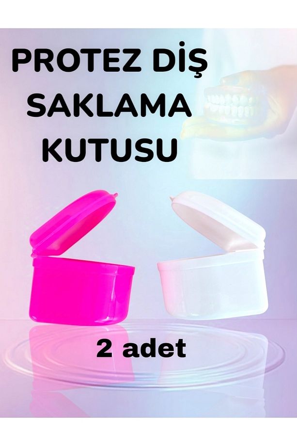 Diş Protez Diş Plak Saklama Taşıma Kutusu - 2 adet BÜYÜK BOY - 2