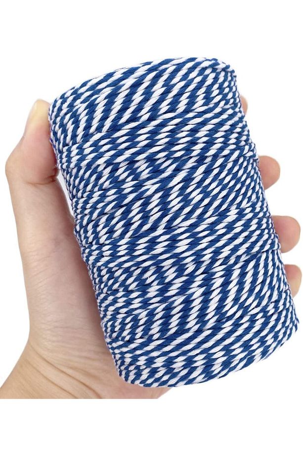10 Metre Mavi Beyaz Hediye Kutusu Süsleme İpi Marteniçka İpi Süs İpi - 8