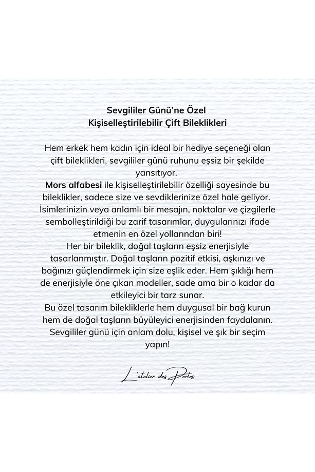 Amour Codé Bracelet Doğal Kaplan Gözü ve Hematit Taşlı Kişiselleştirilebilir Mors Alfabesi Bileklik - 4