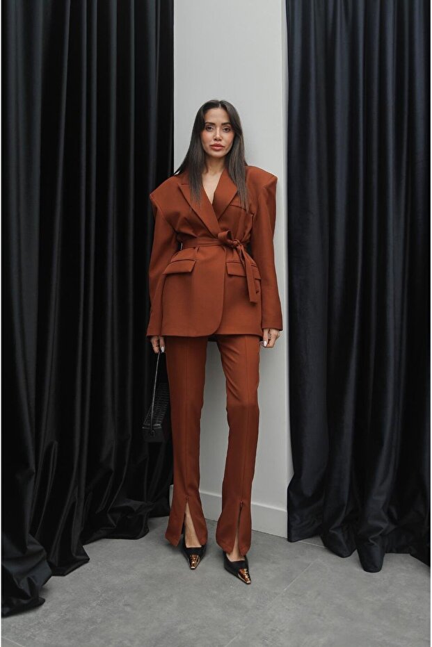 Brown Margo Lacing Detailed Set