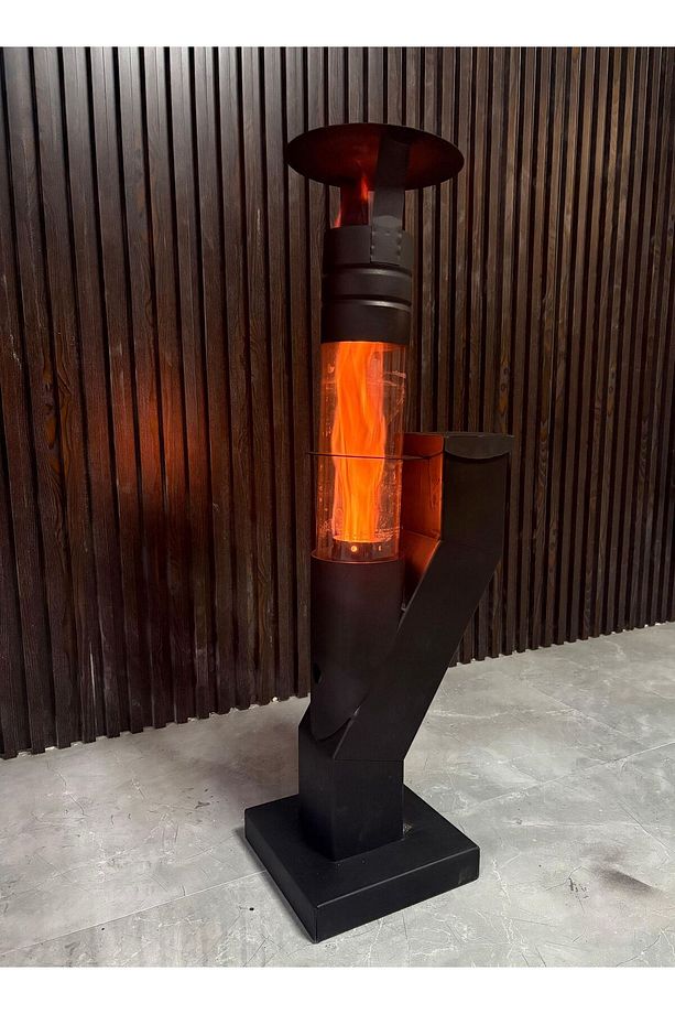 FÜZE TİPİ PELET SOBASI CAM SOBA ROKET SOBA BAHÇE CAM BALKON KIŞ BAHÇESİ CAFE RESTORAN KAMP TİPİ YENİ - 1