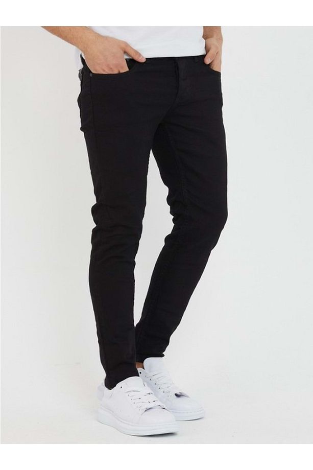 Hacker Tom T623 Erkek Denim Slim Fit Saten Pantolon - Siyah - St00692-siyah-33 - 2