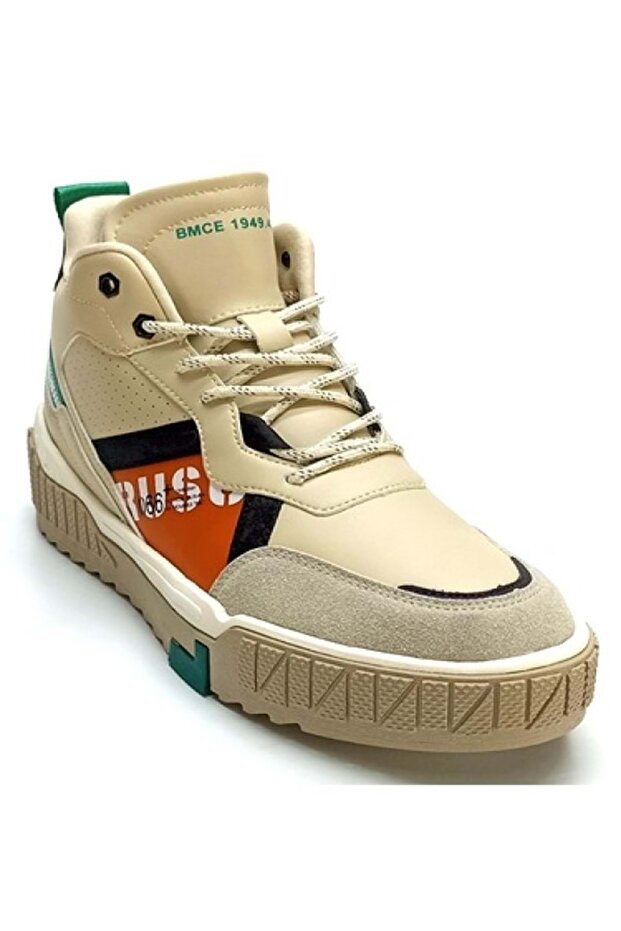 Gamelu Men's Polo Sneaker - 23Km Memory Sole, High Top - Beige St00793-Beige-42