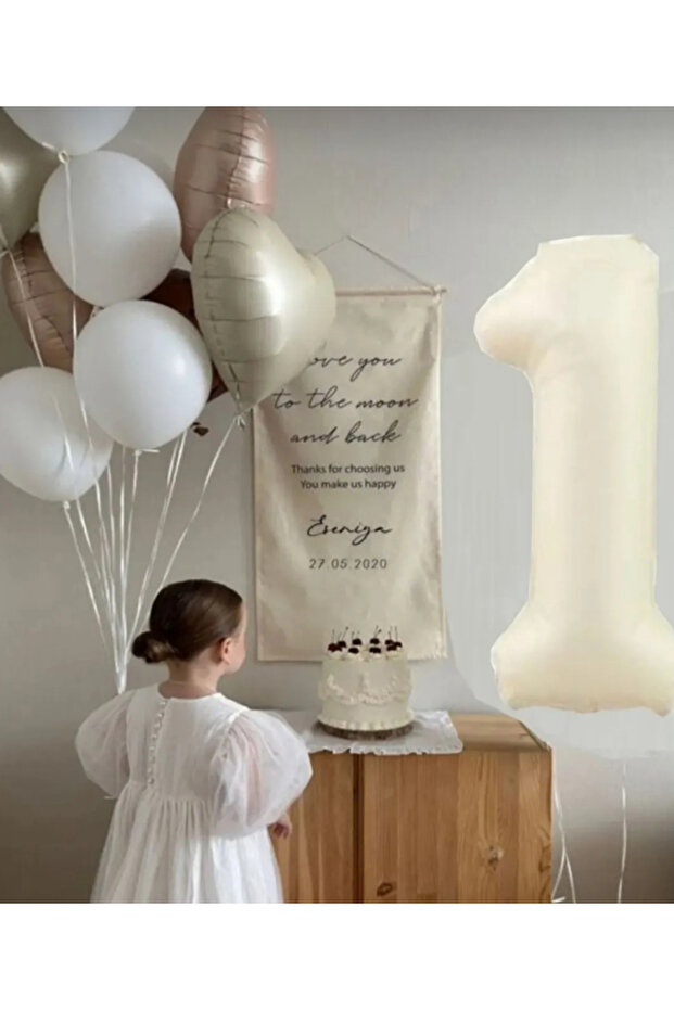 Retro Coffee Cream Caramel Numeral Foil Balloon Set 10 Pieces