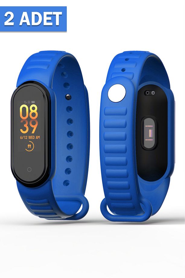 Xiaomi Mi Band 5/6 Uyumlu Loop Desenli Silikon Kordon 2 Adet - 1