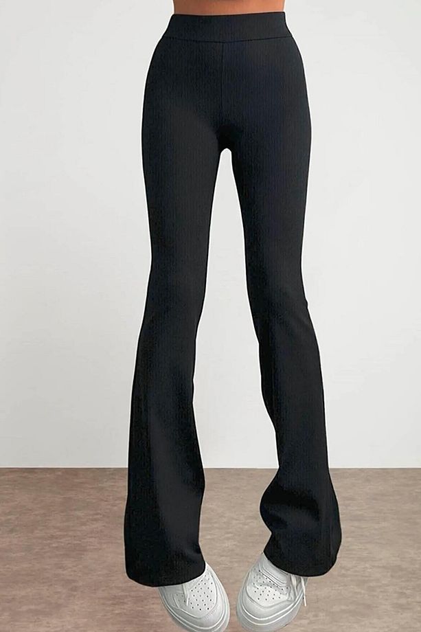 Kadın Fitilli (2li Set) Ispanyol Paça Ve Yırtmaçlı Tayt Pantalon 2 Adet - 4