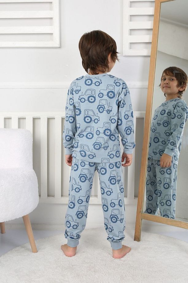 Erkek Çocuk %100 Pamuk Süprem Penye Uzun Kollu Pijama Takımı 3.4, 4.5, 5.6, 6.7, 7.8 Yaş - 3