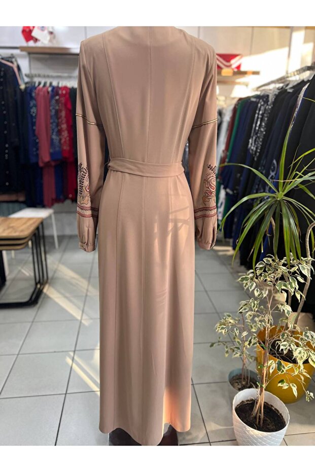 Bej Nakış Modelli Pardesü - 4