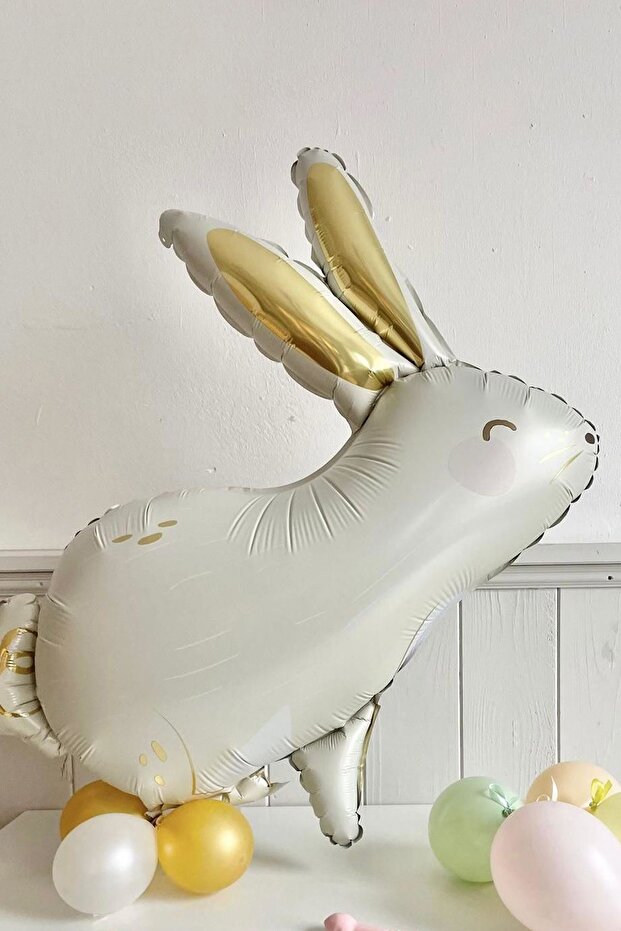 80 cm Gold Eared Rabbit Foil Balloon