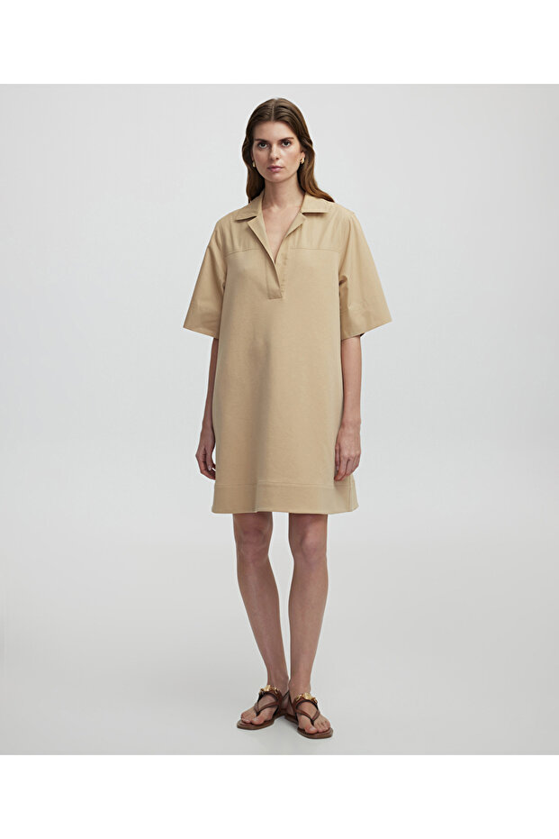 Kumaş mix elbise - 2