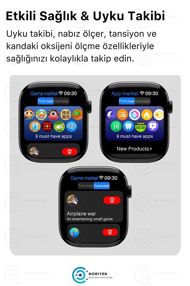 Yeni Nesil Watch 10 Amoled Full HD Ekran Yapay Zeka iOS Android Uyumlu HK10 Pro Max Akıllı Saat - 4