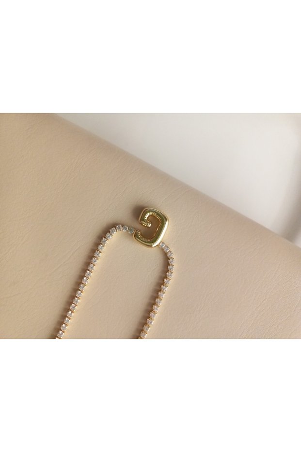 Xuping Women's Gold Color Waterway g Letter Steel Necklace