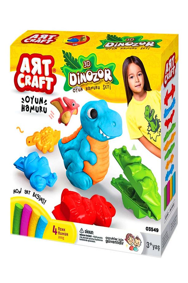 3D Dinozor oyun Hamuru ve kalıplar Seti 200 gr - 2