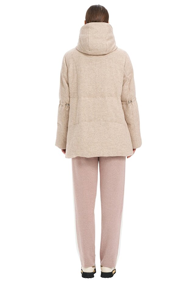 Kapüşonlu Bel Lastikli Mont - 3