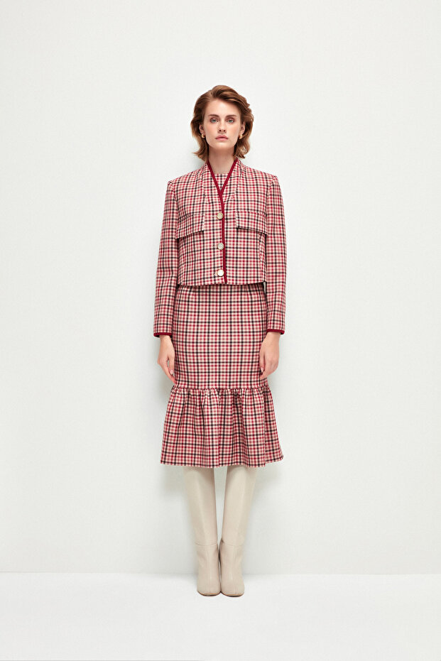 Plaid Patterned Padded Jacket - 3