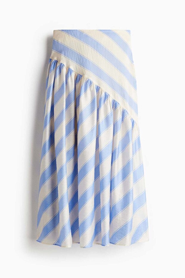 Draped lyocell-blend skirt