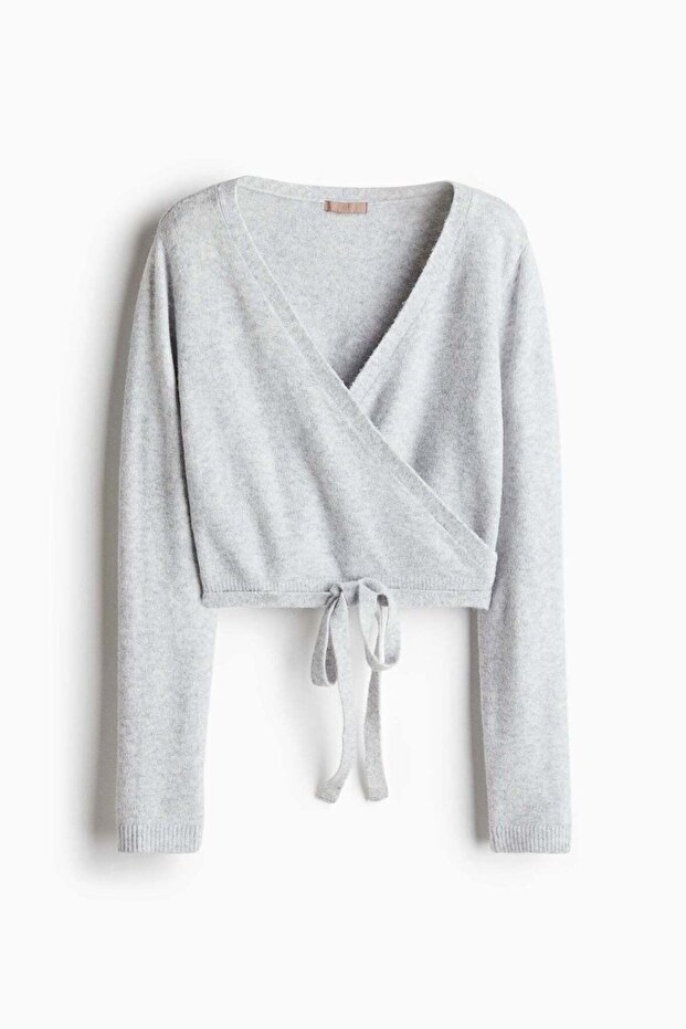 Fine-knit wrap cardigan