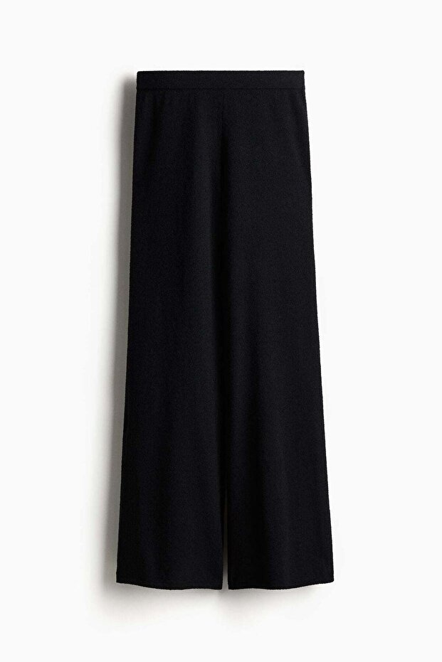 Bouclé-knit trousers