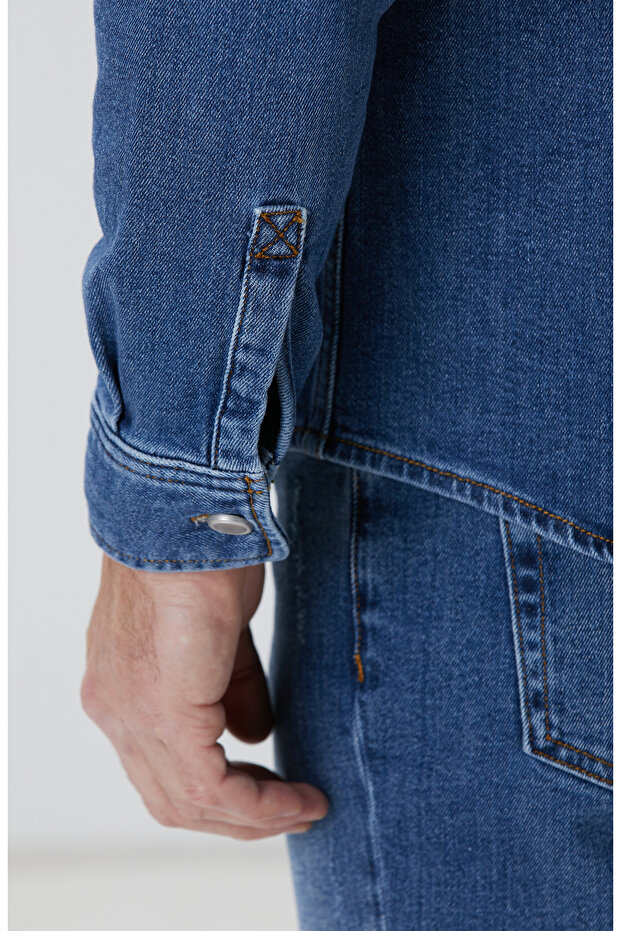 Mavi  Denim Gömlek - 7