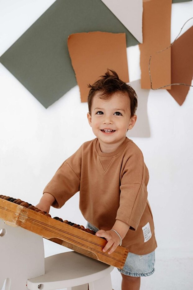 Premium Oversize Unisex Kids Brown T-Shirt