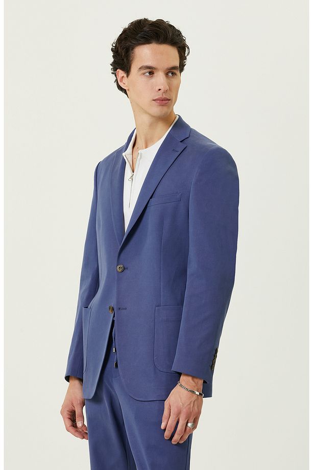 Mavi Blazer Ceket - 3