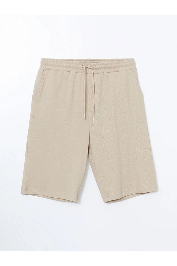 Bej Standart Kalıp Erkek Pijama Alt Şort - 1