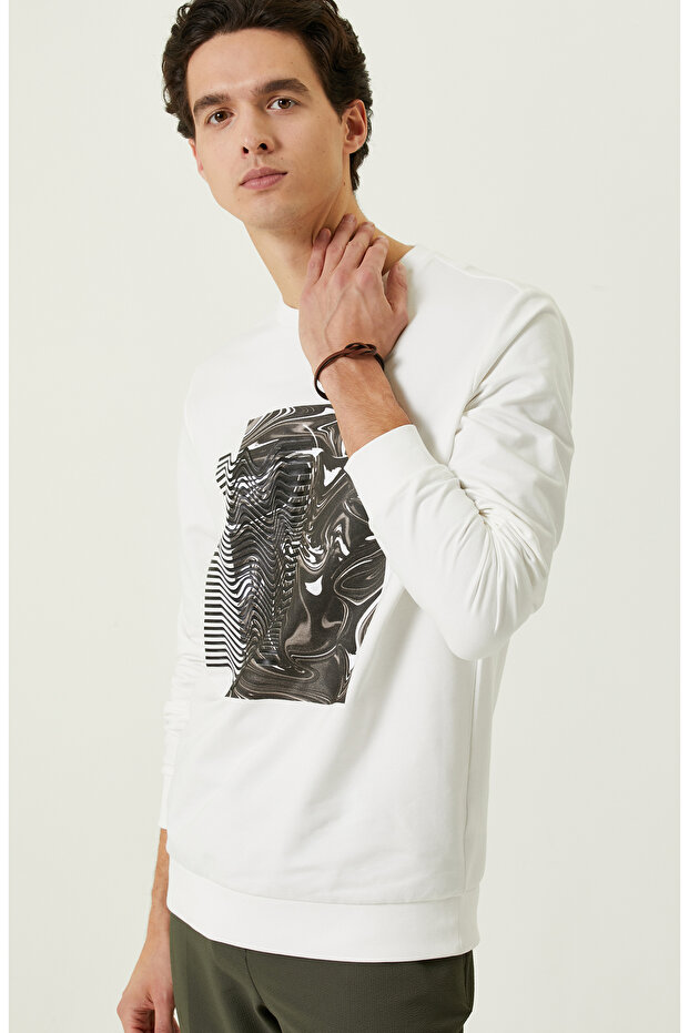 N-tech Ekru Bisiklet Yaka Sweatshirt - 5