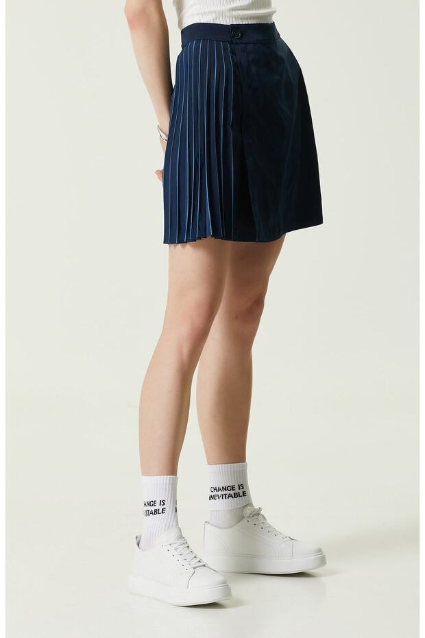 Lacivert Mini Etek - 3