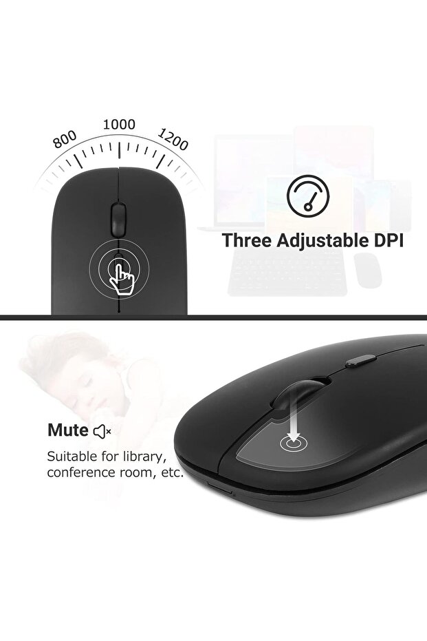 Gabongcui Wireless Keyboard & Mouse Combo, Ultra-Thin 2.4GHz Set iPad, iOS, Android & Windows - 4