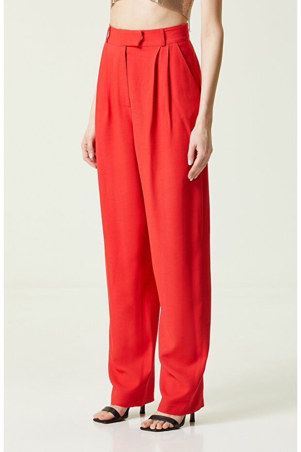 Nar Çiçeği Bol Paça Pantolon - 3