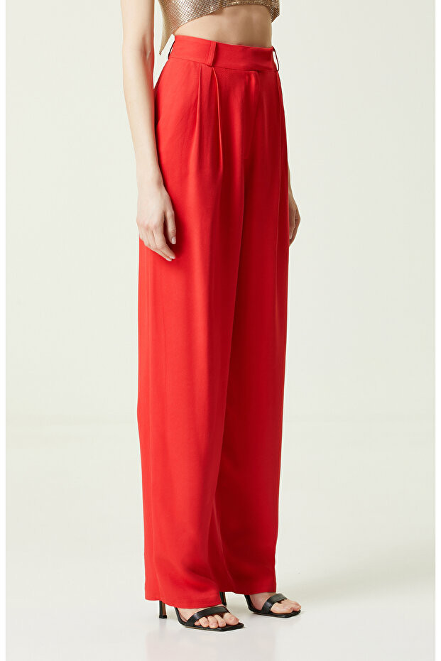 Nar Çiçeği Bol Paça Pantolon - 2