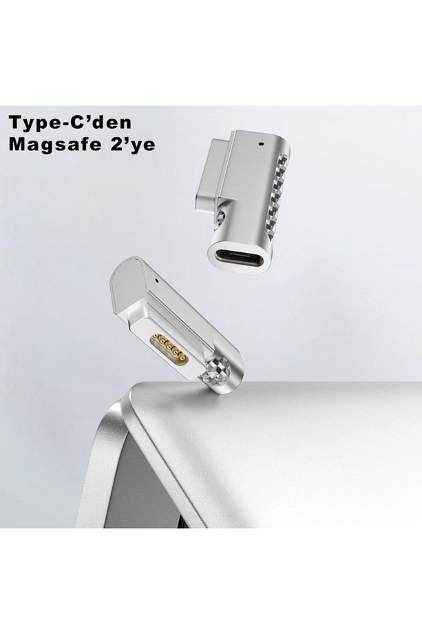 Type-c To Magsafe 2 Ile Uyumlu 85w A Kadar Destekli L Model Şarj Çevirici Adaptör - 3