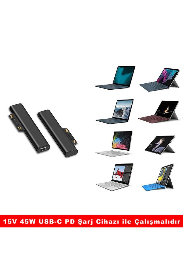 Type-C to Uyumlu Microsoft Surface Pro 3 4 5 6 7 8 Laptop 1 2 3 4 Surface Book 1 2 3 Surface Go - 5