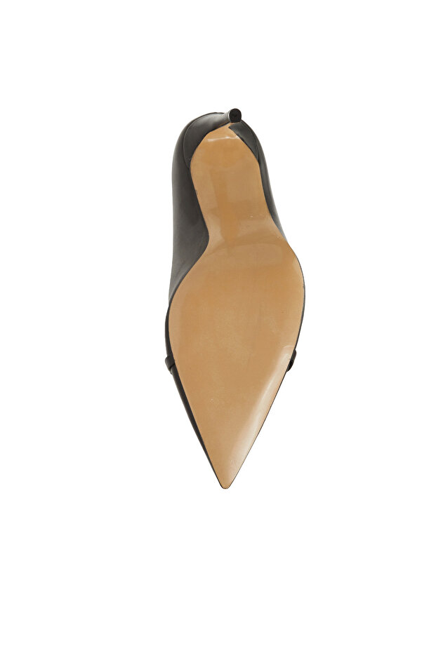 Siyah Deri Stiletto - 5