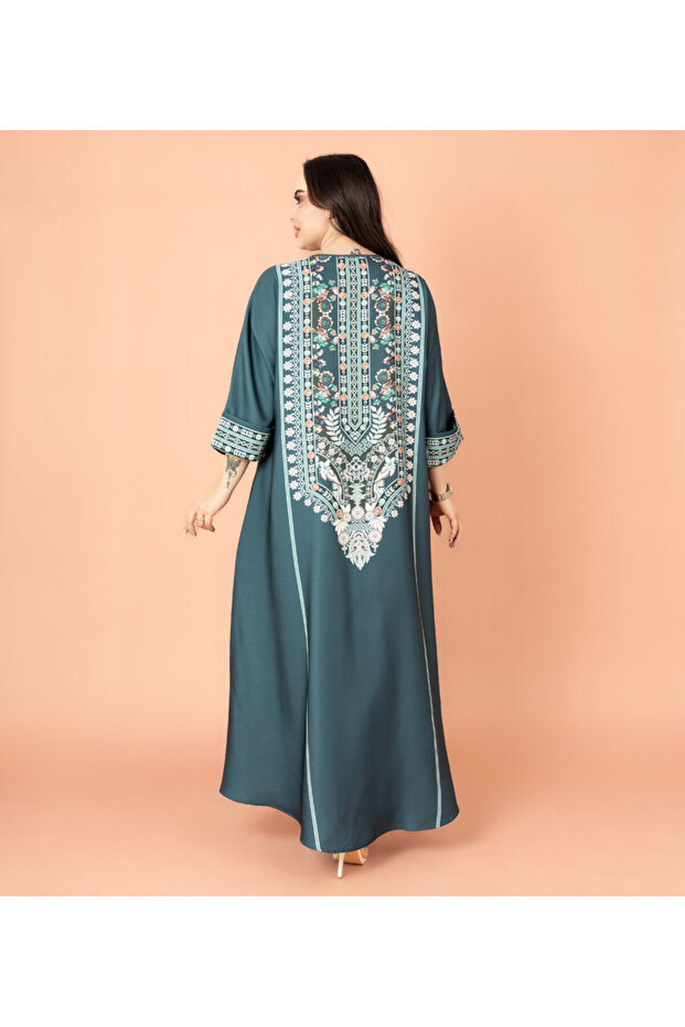 جلابية مطبوعة سادة - 4