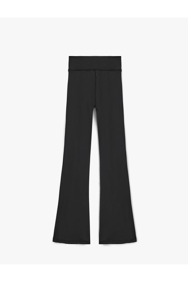 Yüksek Bel İspanyol Paça Slim Fit Spor Tayt - 4