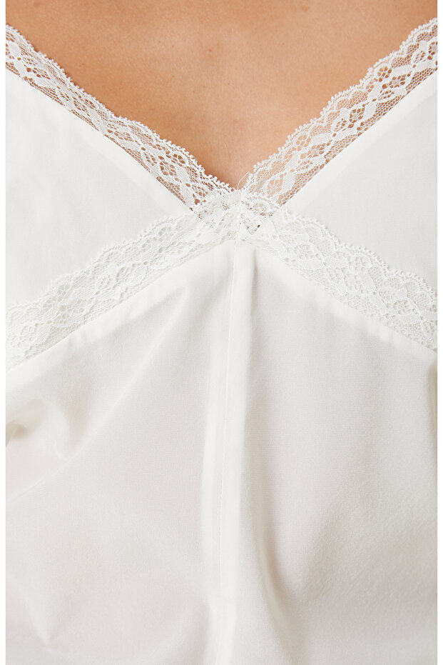 Limited Ekru Askılı Ipek Bluz - 6